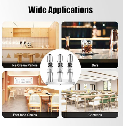 Commercial Stainless Steel Milk Shake Machine, Stainless Steel Milk Shaking Machine, Three Head Drink Mixer 110V (Three Head)