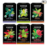 Load image into Gallery viewer, Choice Organic Teas - Favorites Variety Pack Sampler - Includes Earl Grey, Jasmine Green, Oolong, Rooibos, Cocoa Mint Puerh, and Grapefruit Honeybush Organic Teas - 96 Tea Bags (Pack of 6)