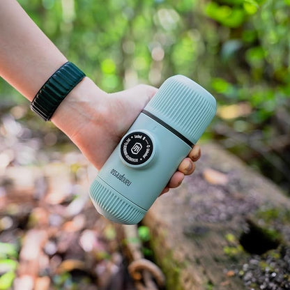 WACACO Nanopresso Portable Espresso Maker with Case, Mini Travel Coffee Machine, Perfect for Camping, Travel and Office（ Elements Arctic Blue）