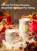 Load image into Gallery viewer, Sweese 6-Pack Porcelain Latte Cups - Stackable 10 Ounce Coffee Mugs for Cappuccino, Mocha, Tea - Space-Saving, Chip-Resistant - Dishwasher Friendly – Ideal for Home and Café, White