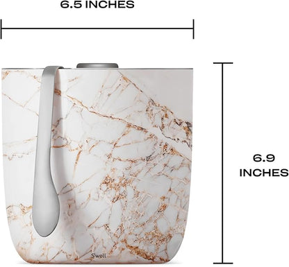 S'well 67oz Stainless Steel Ice Bucket with Tongs - Triple-Layered Vacuum-Insulated, BPA-Free Barware