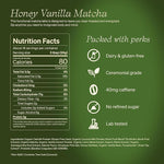 Load image into Gallery viewer, Clevr Blends Organic Honey Vanilla Matcha SuperLatte, Instant Ceremonial Grade, Superfood Powder Blend, Oat Milk, Lions Mane, Reishi Mushroom, Coconut Cream, Ashwagandha, Serve Hot or Iced (14 Lattes)