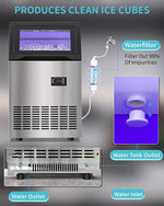 Load image into Gallery viewer, Commercial Spray Drench Ice Maker Machine 130 Lbs/Day, Undercounter Ice Makers 100Lbs Storage Bin and 45 Ice Trays, Under Counter ice Maker for Home, Bar, Party