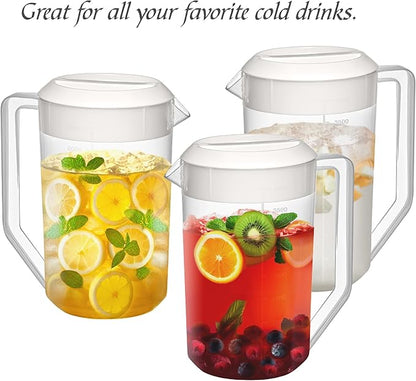 Amazing Abby - Kitchen Party - 4-Quart Plastic Pitcher (1-Pack), Unbreakable Water Pitcher with Lid, BPA-Free, Heat-Resistant, Dishwasher-Safe, Great for Both Iced and Hot Drinks, Indoors and Outdoors