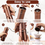 Load image into Gallery viewer, MB2 Manual Coffee Grinder with Carrying Case, External Adjustment, 35g Large Capacity Stainless Steel Burr Grinder, Magnetic Catch Cup, Good for Travel, Camping &amp; Storage components, All-Round Grinder