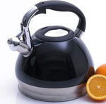 Load image into Gallery viewer, Creative Home 3.5 Quart Whistling Tea Kettle for Stovetop, Food Grade Stainless Steel Tea pot, Fast Boiling Water, Ergonomic Handle, for Gas &amp; Induction, Black