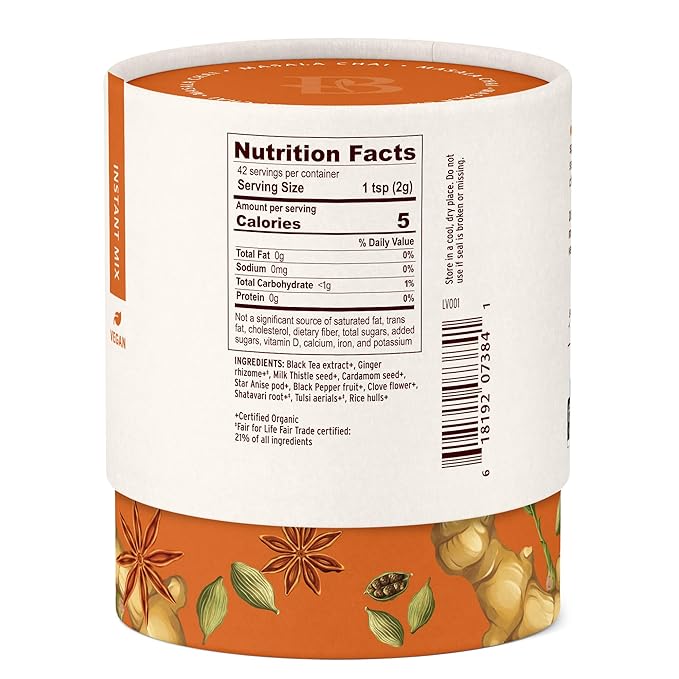 Banyan Botanicals Masala Chai – Organic Tea with Assam Black Tea, L-Theanine & Adaptogenic Herbs – Vegan, Loose Leaf, Fair Trade – 3 oz, 42 Servings