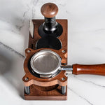 Load image into Gallery viewer, Solid Wood Espresso Tamping Station - Adjustable Height 51-58mm Coffee Tamper &amp; Portafilter Holder, Non-Slip Multi-Functional Espresso Organizer for Coffee Accessories Storage，Portafilter Holder