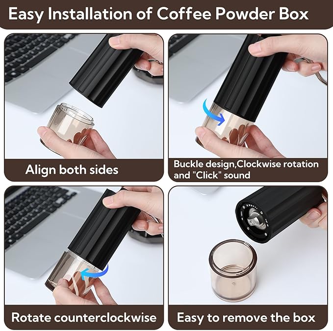 Portable Manual Coffee Grinder, Mini Coffee Grinder Capacity 25g with CNC Stainless Steel Burr, Internal Adjustable Setting, Fit for Espresso, Pour Over, Travel, Camping and Home