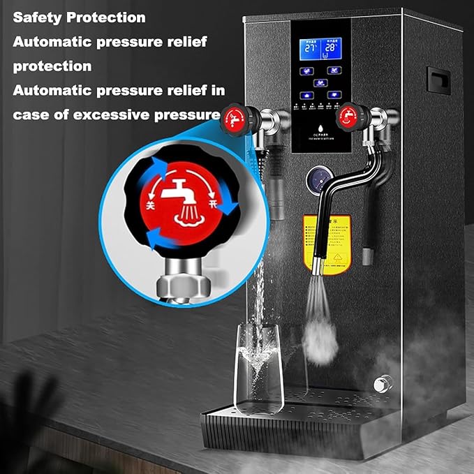 2200W Commercial Steam Milk Frother Automatic Coffee Foam Maker with Capacity for Coffee and Milk