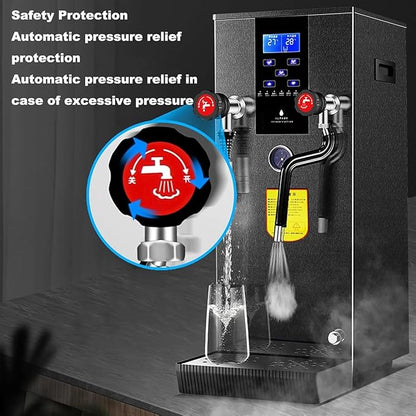 2200W Commercial Steam Milk Frother Automatic Coffee Foam Maker with Capacity for Coffee and Milk
