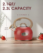 Load image into Gallery viewer, Tea Kettle for Stovetop, 2.1 Quart Loud Whistle Stovetop Teapots,Food Grade Stainless Steel Tea kettles for Stove Top with Anti-hot Ergonomic Handle,Suitable for All Heat Sources