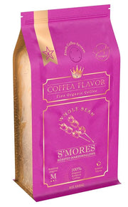 S'mores Flavored Whole Bean Coffee – 100% Arabica, Single Origin, Medium Roast, Naturally Sweetened, Rich and Creamy Flavor – Perfect for Cold Brew – by Coffea Flavor