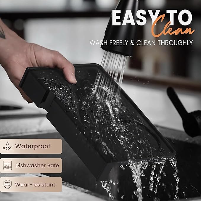 NEW: VIENESSO Tamping Mat for Espresso Machine - Non-slip Tamper Station for the countertop - Barista Accessories with notch for the Portafilter - Table edge protection + E-Book