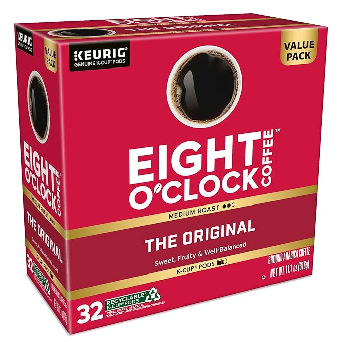 Eight O'Clock Coffee The Original, Keurig Single Serve K-Cup Pods, Medium Roast, 32 Count