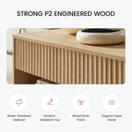 Load image into Gallery viewer, Amada Lift Top Coffee Table with Storage Shelf &amp; Hidden Compartment, Modern Fluted Rectangle Dining Table for Living Room, Home Office,Natural Oak