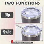 Load image into Gallery viewer, 20oz Tumbler Stainless Steel Tumbler Cup with Lid Vacuum Insulated Double Wall Travel Mug, Durable Powder Coated Travel Coffee Tumbler Mug for Hot &amp; Cold Drinks, Grey,1 Pack