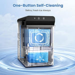 Load image into Gallery viewer, Gevi V2.0 Countertop Gemi Nugget Ice Maker | Self-Cleaning Pellet Ice Machine | Stainless Steel Housing |16.7''H Fits Perfectly Under Wall Cabinet | Silver with Viewing Window