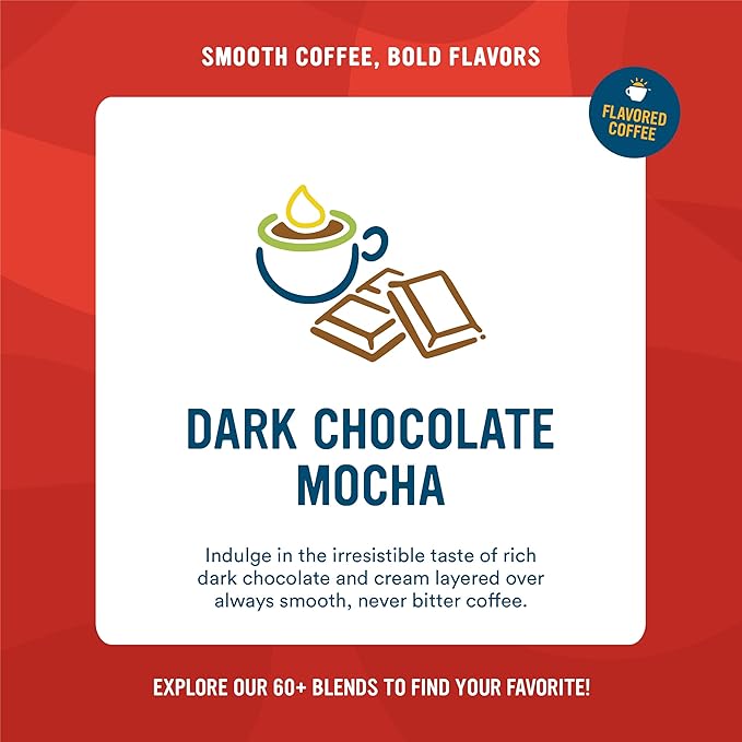 Cameron's Coffee Dark Chocolate Mocha Flavored Single-Serve Pods, Light Roast, 100% Arabica, 12-Count (Pack of 6)