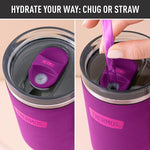 Load image into Gallery viewer, THERMOS Stainless Steel Cup Holder Mug - 40 Ounce, Plum - Insulated Tumbler with Lid and Straw, Plus Leak-Resistant Slide Lock