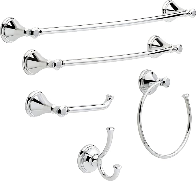 DELTA FAUCET Rubber Limited 79750 Cassidy Wall Mount Single Post Toilet Paper Holder Bath Hardware Accessory in Polished Chrome