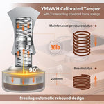 Load image into Gallery viewer, 51mm Espresso Tamper, YMWVH Premium Barista Espresso Coffee Tamper Silver with Dual Spring Loaded 100% Stainless Steel Ripple Base, Constant 30lb, Compatible with Delonghi Espresso Coffee Machine