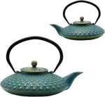 Load image into Gallery viewer, 27.1oz Small Cast Iron Teapot,SECHUDO Tea Kettle Coated with Enameled Interior for Stovetop Safe, Japanese Style Cast Iron Teapot with Stainless Steel Infuser for Loose Tea,Flat Pattern(800ml)