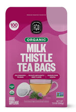 Load image into Gallery viewer, FGO Organic Milk Thistle Tea, 100 Count, Eco-Conscious Herbal Tea Bags, Resealable Bag, Caffeine Free, Packaging May Vary (Pack of 1)