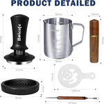 Load image into Gallery viewer, 22 PCS Espresso Accessories Kit, 51mm Spring Loaded Calibrated Espresso Coffee Tamper Set with Tamper Mat, WDT Tool, Latte Art Kit, Frothing Pitcher and Towel for Coffee Making (51mm)
