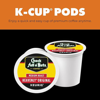 Chock full o’Nuts Heavenly Original Keurig K-Cup Pods for Keurig Brewers – Premium Arabica, Medium Roast – Single Serve – 1 Pack of 32 K-Cup Pods