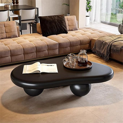 Cloud Coffee Table, Modern Coffee Table for Living Room Apartment, Cartoon Irregular Indoor Tea Table, Cute End Table with Ball 3 Legs, Easy Assemble,Black l47.2