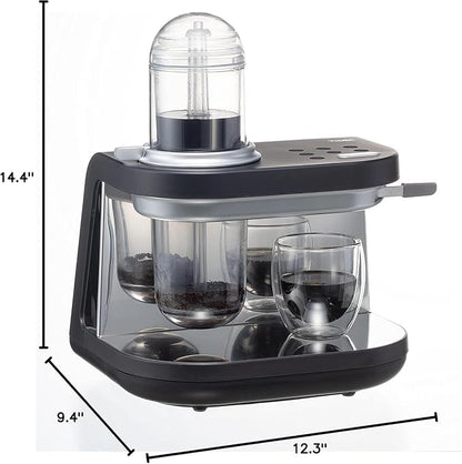 Tiger Siphonysta Brewing Coffee Maker, Programmable Single-Serve Siphon Coffee Machine, Premium Brewer, Stainless Steel-Enhanced Design, Black