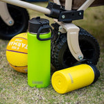 Load image into Gallery viewer, koodee Water Bottle-16 oz Stainless Steel Double Wall Vacuum Insulated Wide Mouth Water Bottle for Back to School-Reuasble Metal Flask with Leakproof Spout Lid (Yellow)