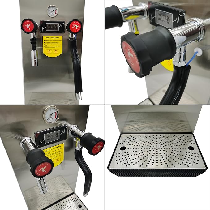 220V Stainless Steel Commercial Steam Boiling Water Frothing Machine 12L Milk Frother Electric Milk Foam Maker 2000W