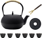 Load image into Gallery viewer, Big Cast Iron Teapot Set with Cups, Japanese Tetsubin Tea Kettle for Stovetop Safe, Cast Iron Tea Set with Tea Strainer for Loose Tea and Enameled Interior (1800ml Teapot Set with Cups)