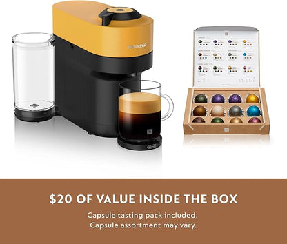 Nespresso Vertuo Pop+ Coffee and Espresso Machine by De'Longhi, Mango Yellow