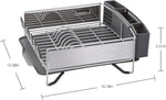 Load image into Gallery viewer, KitchenAid Compact Space Saving, Dish Rack with Removable Flatware Caddy and Angled Self Draining Drainboard, Satin Gray, 15-Inch-by-13.25-Inch