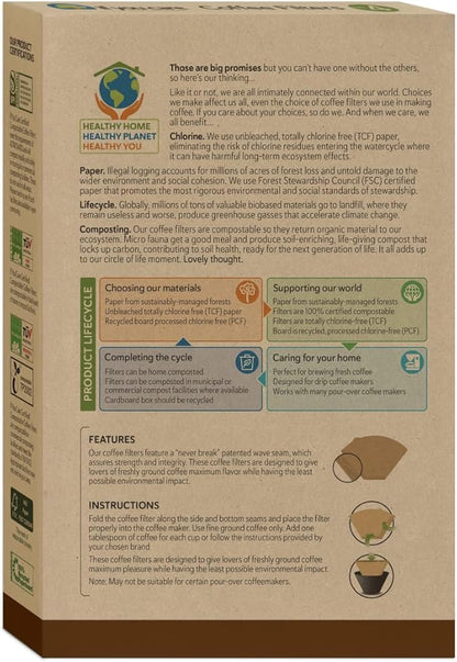 If You Care # 4 Cone Shaped Unbleached All Natural Compostable Coffee Filters, 100 Count (Pack of 1), Chlorine Free
