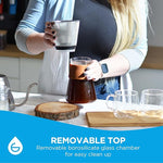 Load image into Gallery viewer, GROSCHE Amsterdam Glass Pour Over Coffee Maker - Single Cup Manual Dripper Brewer w/Removable Glass Top &amp; Permanent Stainless Steel Filter - 27.6 fl oz - Ideal for Home, Camping, &amp; On-the-Go Brewing