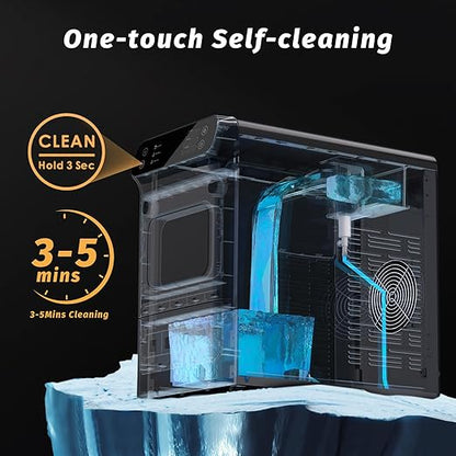 Nugget Ice Maker with 1.2 Gallon Tank, 40lbs/24H Soft & Chewable Ice, Automatic Water Supply, Preset Time, Self-Cleaning, Multifunctional Pellet Ice Machine for Home & Kitchen
