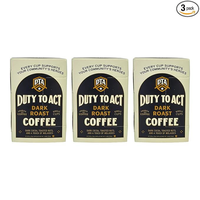 Duty to Act Dark Roast Coffee K-Cup, 12, 5.4 Ounce Pods (Pack of 3)