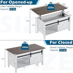 Load image into Gallery viewer, VINGLI 36" Coffee Table with Lifting top, Farmhouse Coffe Table with Storage, Small Lift Top Coffee Tables for Living Room, Rectangular Wood Center Table for Home Decor, White Oak