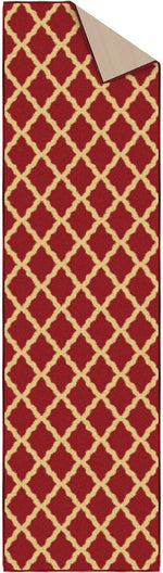 Load image into Gallery viewer, Ottomanson Hallway Runner Rug 1'10" x 7' Non Slip Trellis Area Rugs Easy to Clean Laundry Rug Runner Durable &amp; Pet Friendly Floor Carpet Runners for Hallways Entryway Living Room Kitchen Bathroom, Red