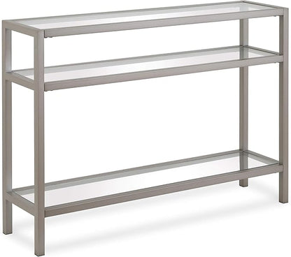 Henn&Hart Sivil Console Table, 42" Wide, Silver