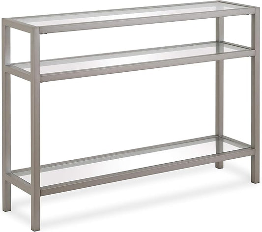 Henn&Hart Sivil Console Table, 42" Wide, Silver