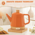 Load image into Gallery viewer, 1.2-Qt Ceramic Electric Kettle Pot, Tea Kettle &amp; Water Boiler with Automatic Shut-Off, Rapid Boil, Boil-Dry Protection, 1000W,Red