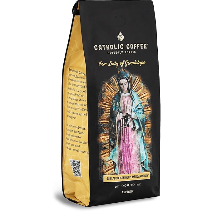 Catholic Coffee Our Lady of Guadalupe | Mexican Spiced Chocolate Medium Roast Whole Bean Coffee | Cinnamon Notes | 12oz Bag – Catholic Gift Honoring the Patroness of the Americas