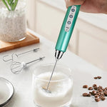 Load image into Gallery viewer, Milk Frother Rechargeable Handheld-Electric Whisk 3 Speed Adjustable, Coffee Frother Wand with 3 Stainless Whisks, Electric Foam Maker, Drink Mixer Blender for Latte Cappuccino Matcha Egg