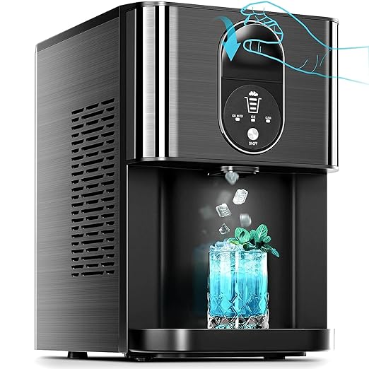 Kismile Countertop Nugget Ice Maker, 20DN 50LBS/Day Output, Self-Cleaning, Soft Chewable Pebble/Pellet Ice with One-Click Operation for Home