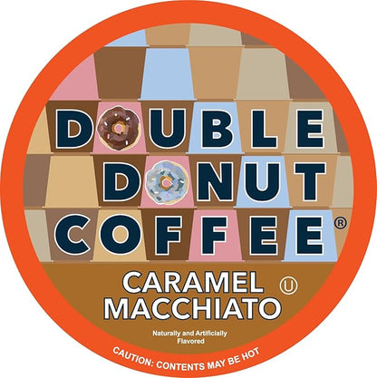 Double Donut Coffee Caramel Macchiato Coffee - Single Serve Coffee Pods for Keurig K Cups, 48 Count